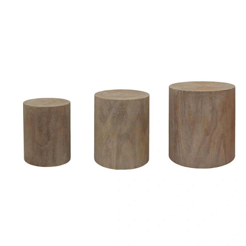 Tables basses rustiques en bois avec motifs distinctifs de cernes d'arbre - Parfaites pour le salon