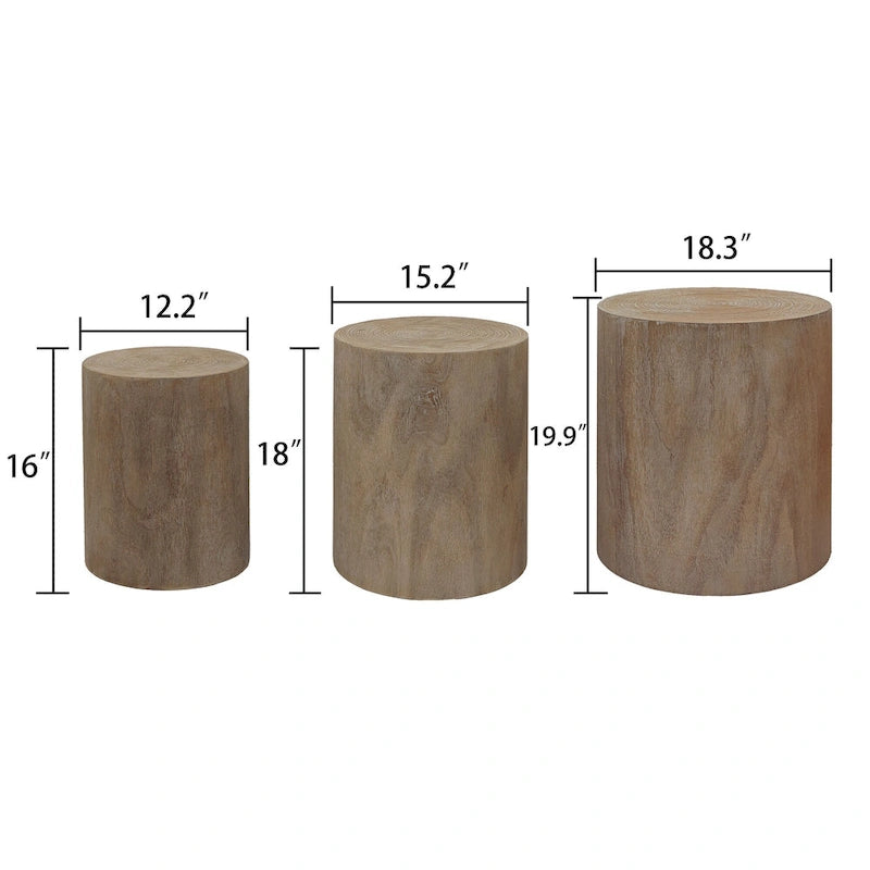 Tables basses rustiques en bois avec motifs distinctifs de cernes d'arbre - Parfaites pour le salon