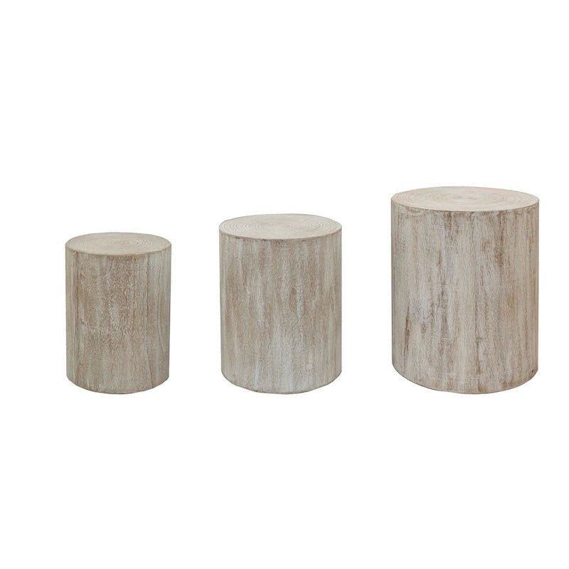 Tables basses rustiques en bois avec motifs distinctifs de cernes d'arbre - Parfaites pour le salon