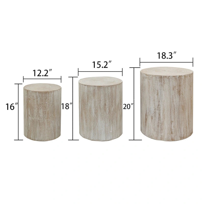Tables basses rustiques en bois avec motifs distinctifs de cernes d'arbre - Parfaites pour le salon