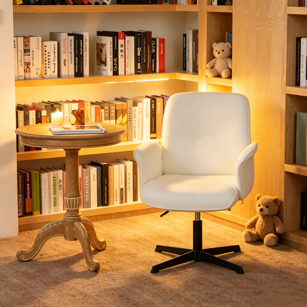 Fauteuil d'appoint rembourré pivotant avec accoudoirs