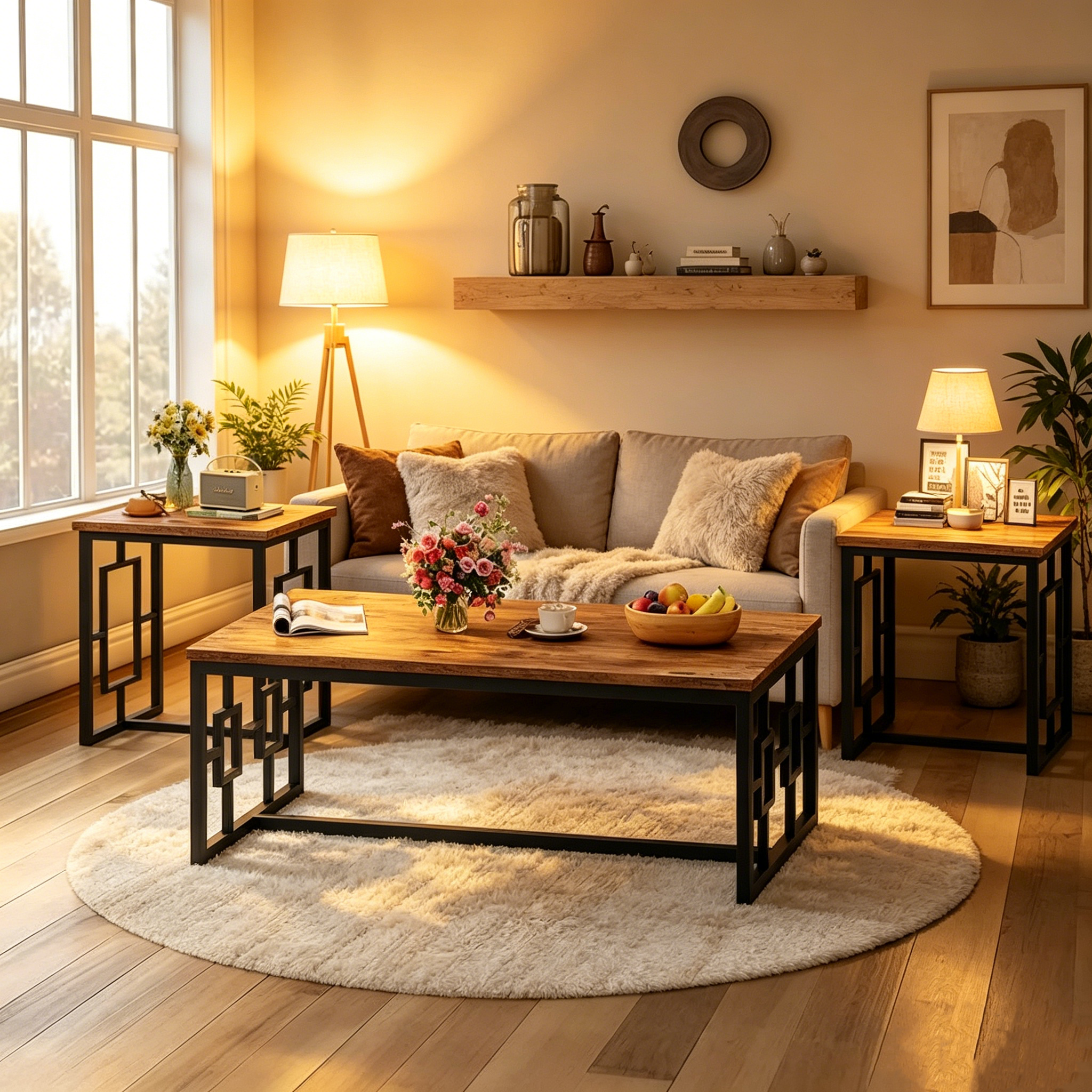 Table basse style industriel pour salon