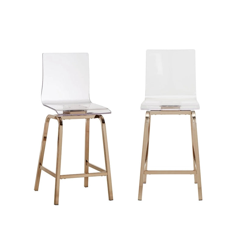 Tabourets hauts pivotants en acrylique à dossier haut