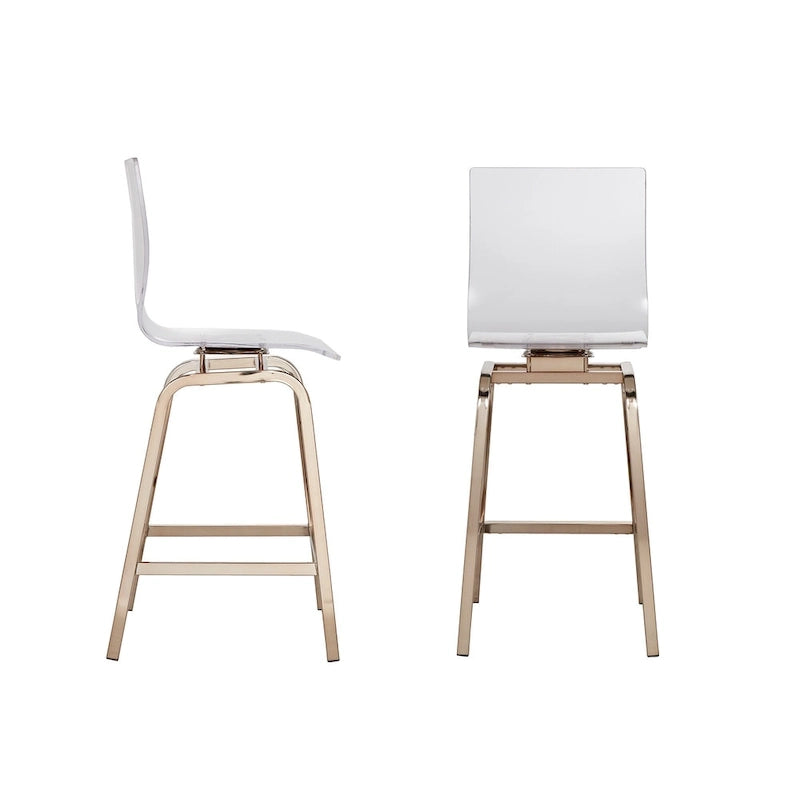 Tabourets hauts pivotants en acrylique à dossier haut