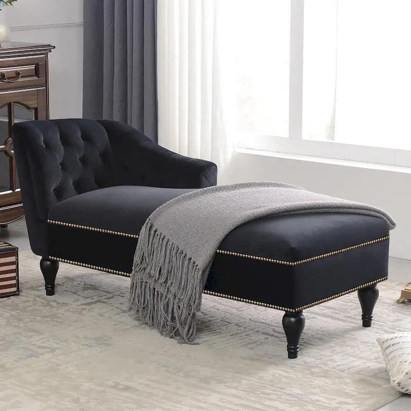 Chaise longue en velours