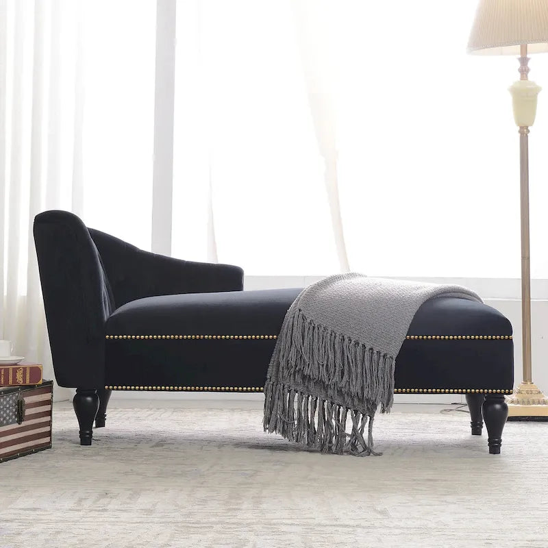 Chaise longue en velours