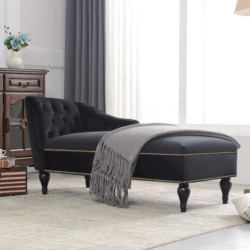 Chaise longue en velours