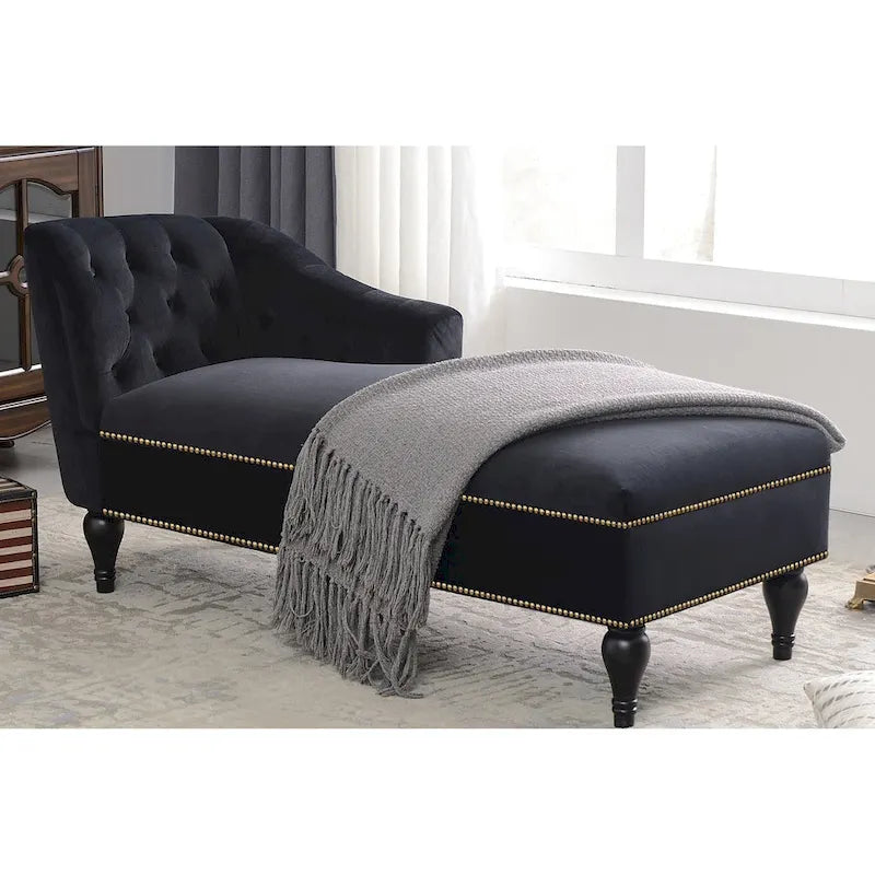 Chaise longue en velours