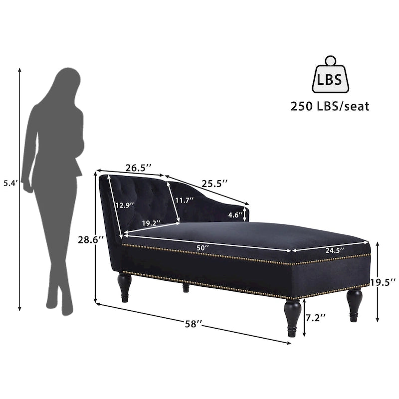 Chaise longue en velours