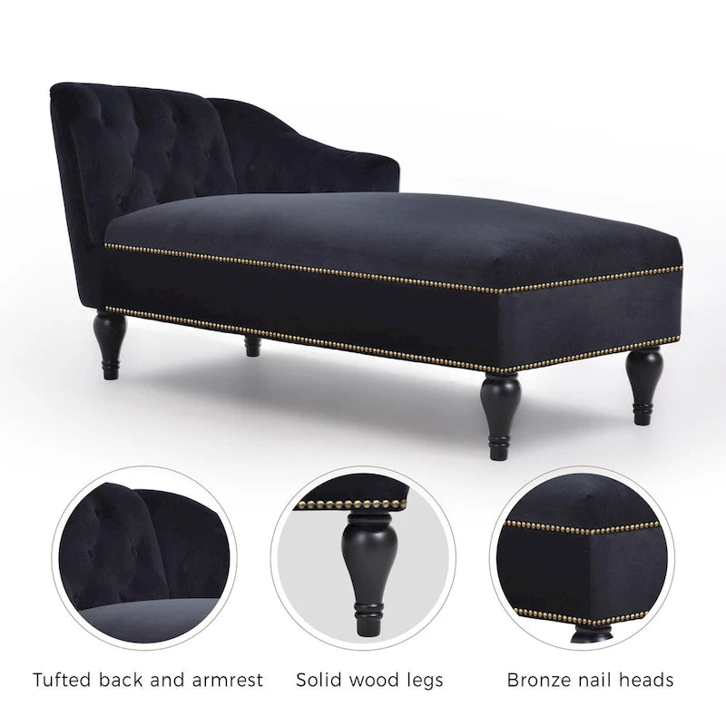 Chaise longue en velours