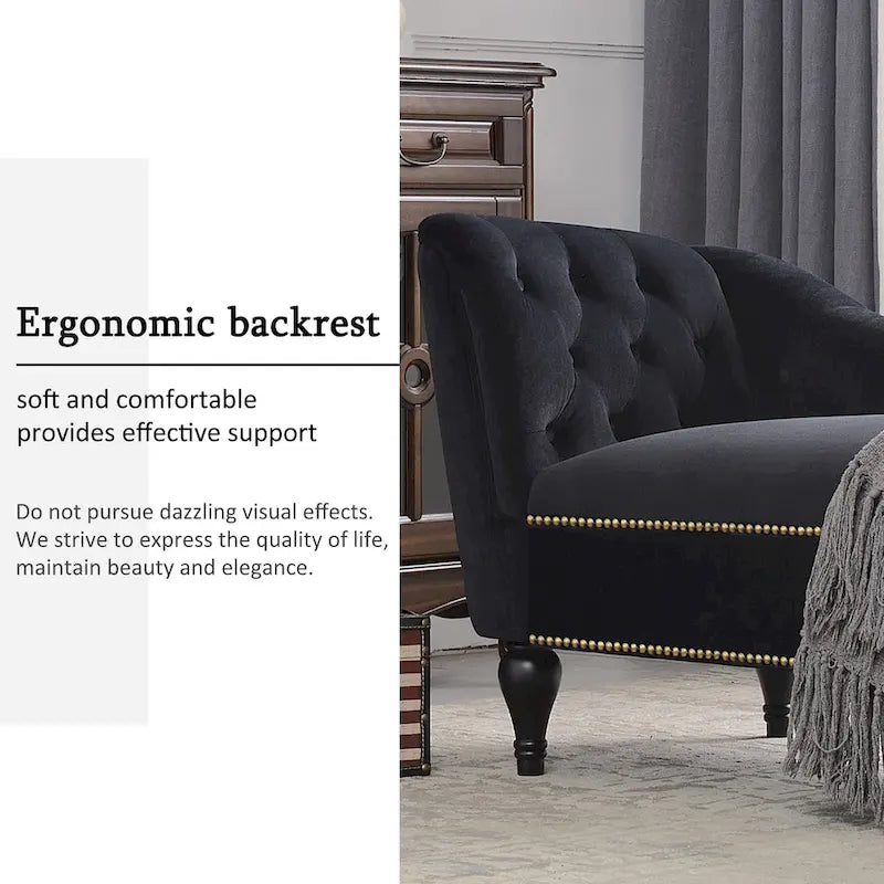 Chaise longue en velours
