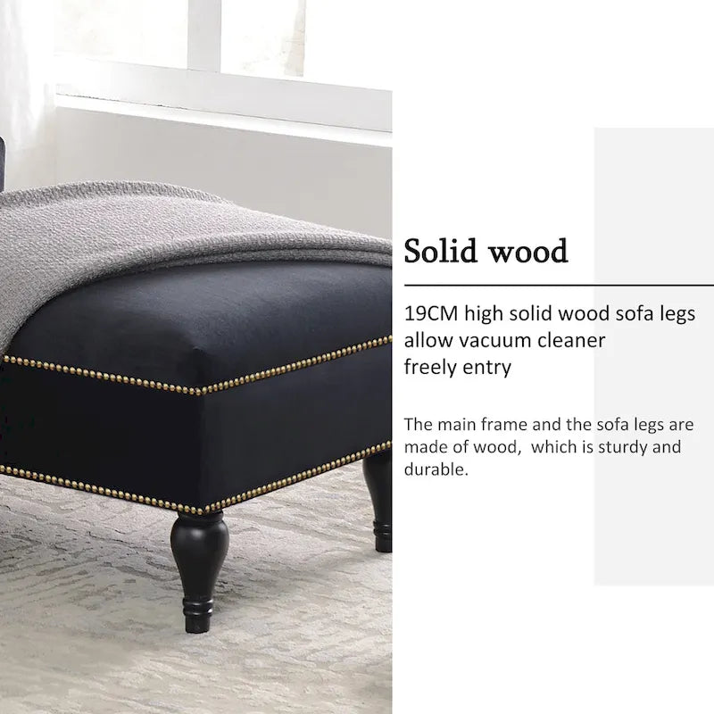 Chaise longue en velours