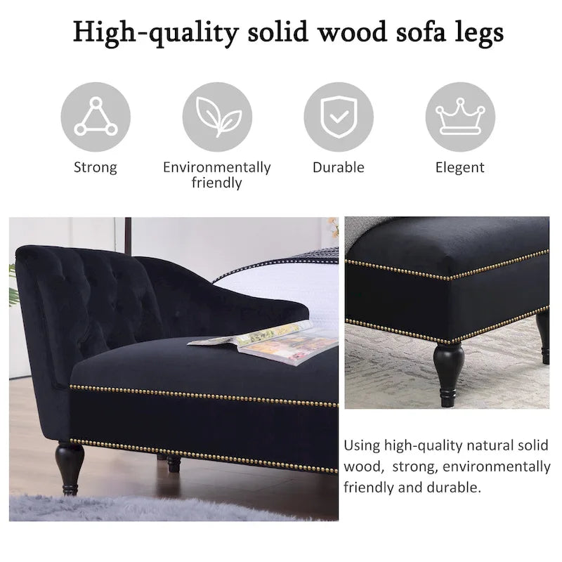 Chaise longue en velours