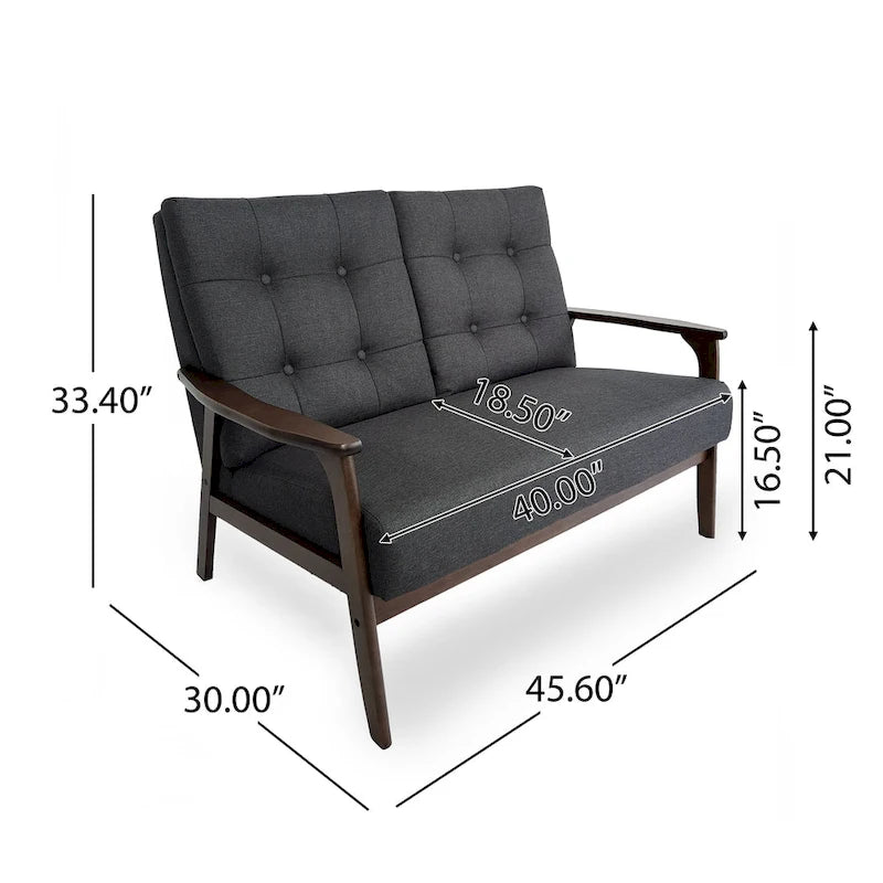 Ensemble de canapés deux pièces en tissu de style Mid-Century