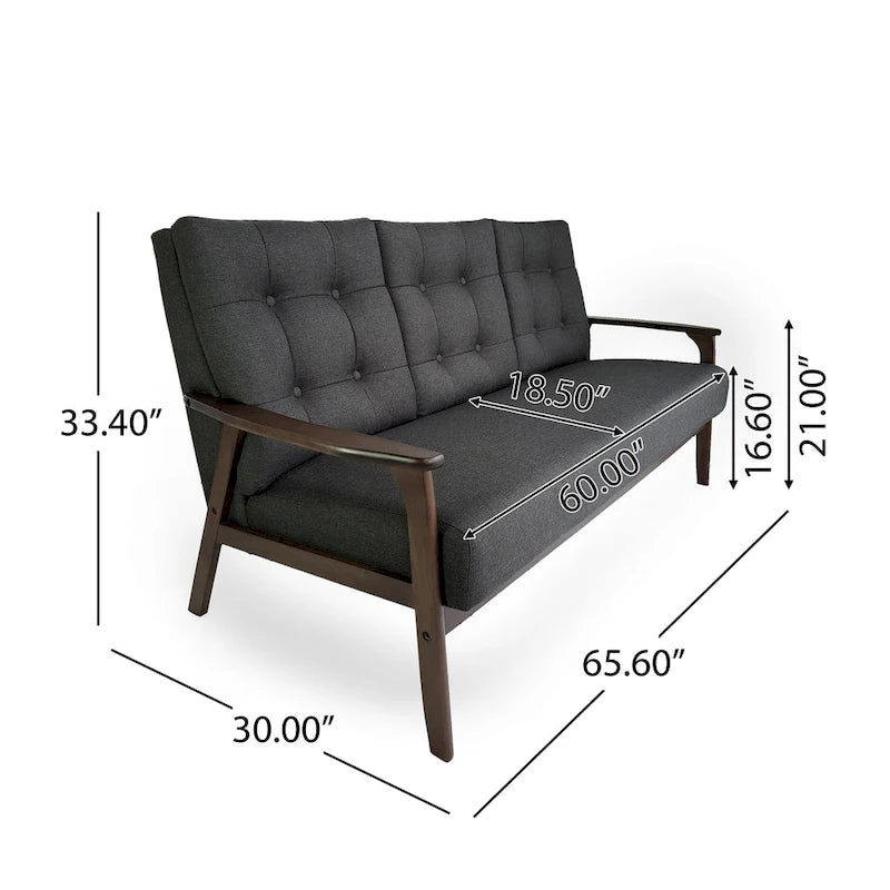 Ensemble de canapés deux pièces en tissu de style Mid-Century