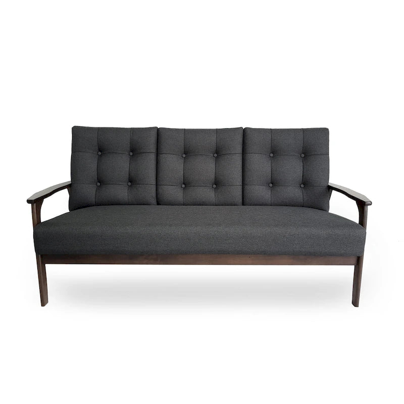 Ensemble de canapés deux pièces en tissu de style Mid-Century