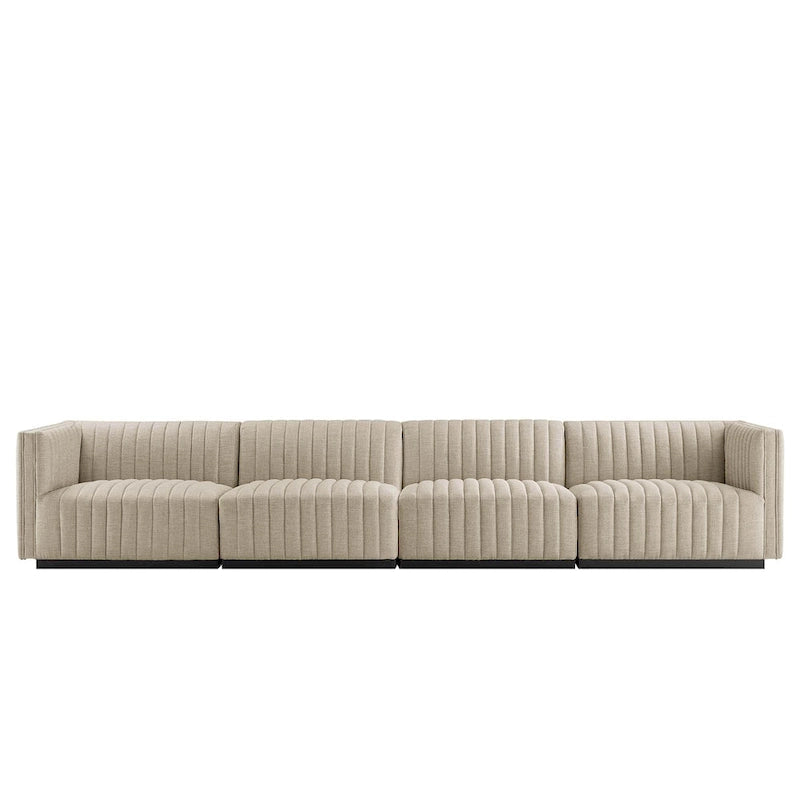 Canapé (revêtu de tissu avec capitonnage vertical)