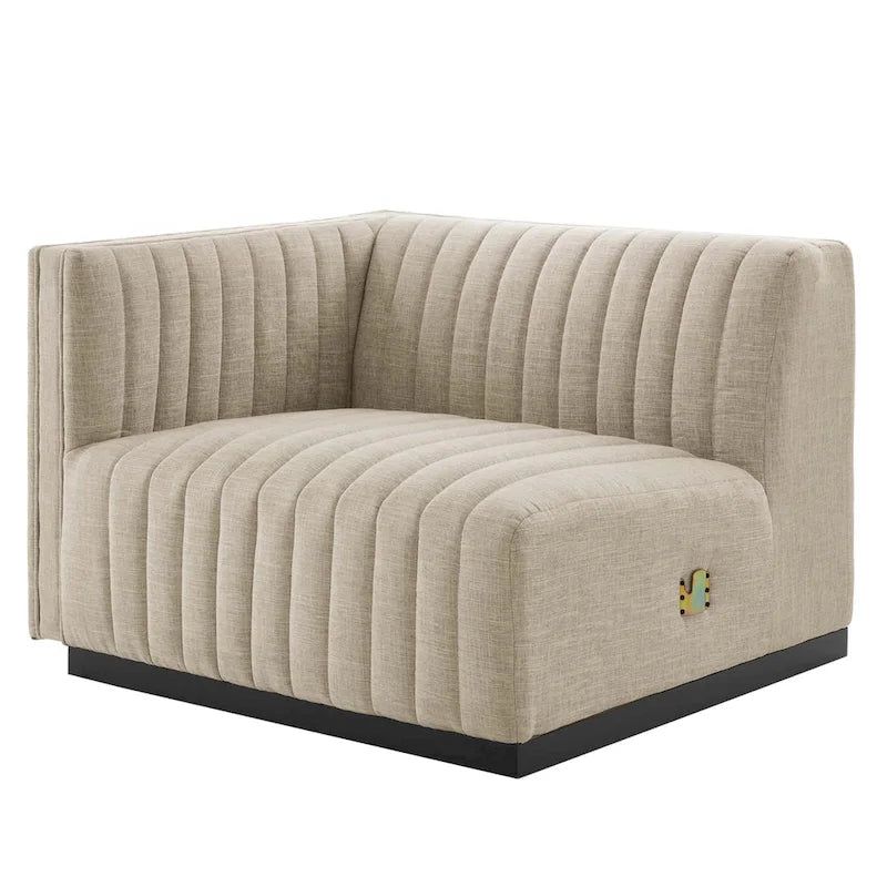 Canapé (revêtu de tissu avec capitonnage vertical)