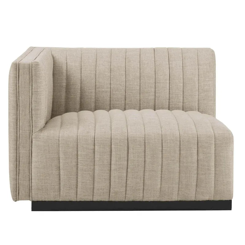 Canapé (revêtu de tissu avec capitonnage vertical)