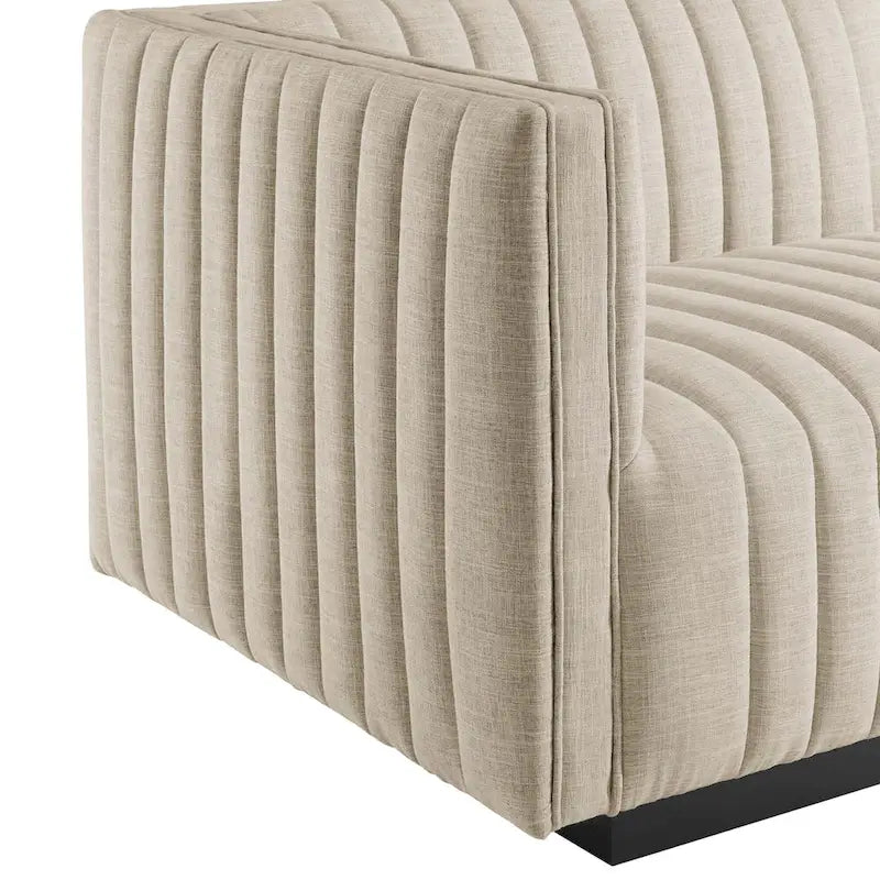 Canapé (revêtu de tissu avec capitonnage vertical)