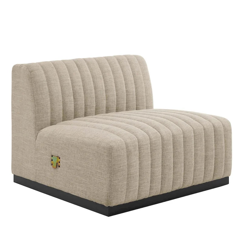 Canapé (revêtu de tissu avec capitonnage vertical)