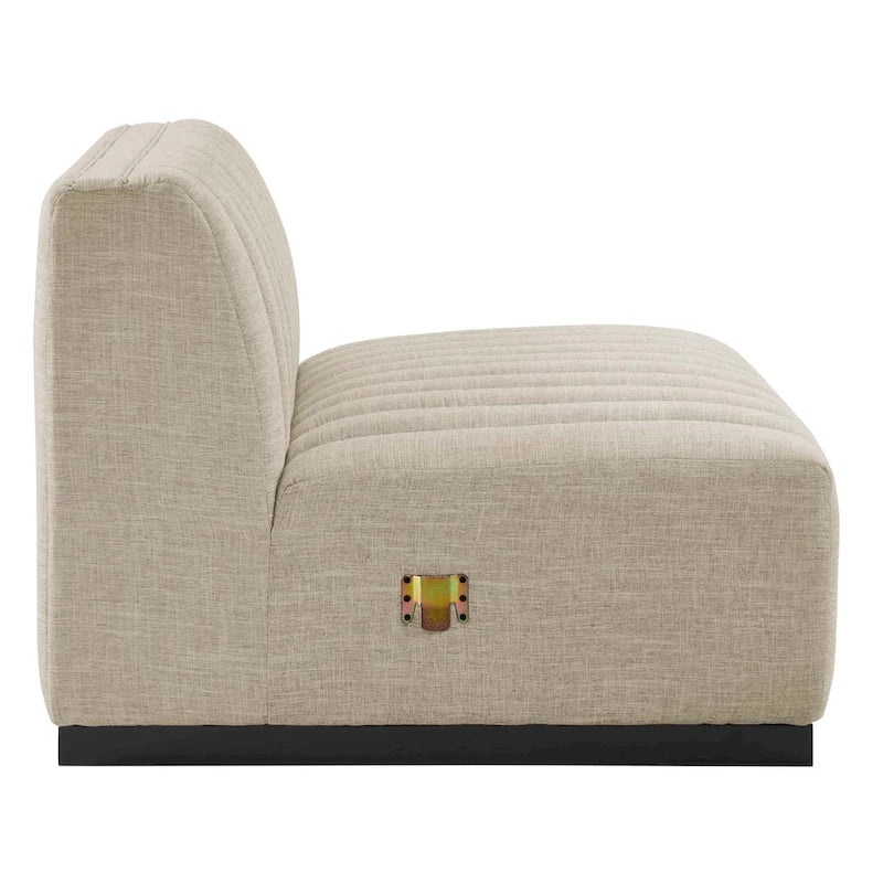 Canapé (revêtu de tissu avec capitonnage vertical)