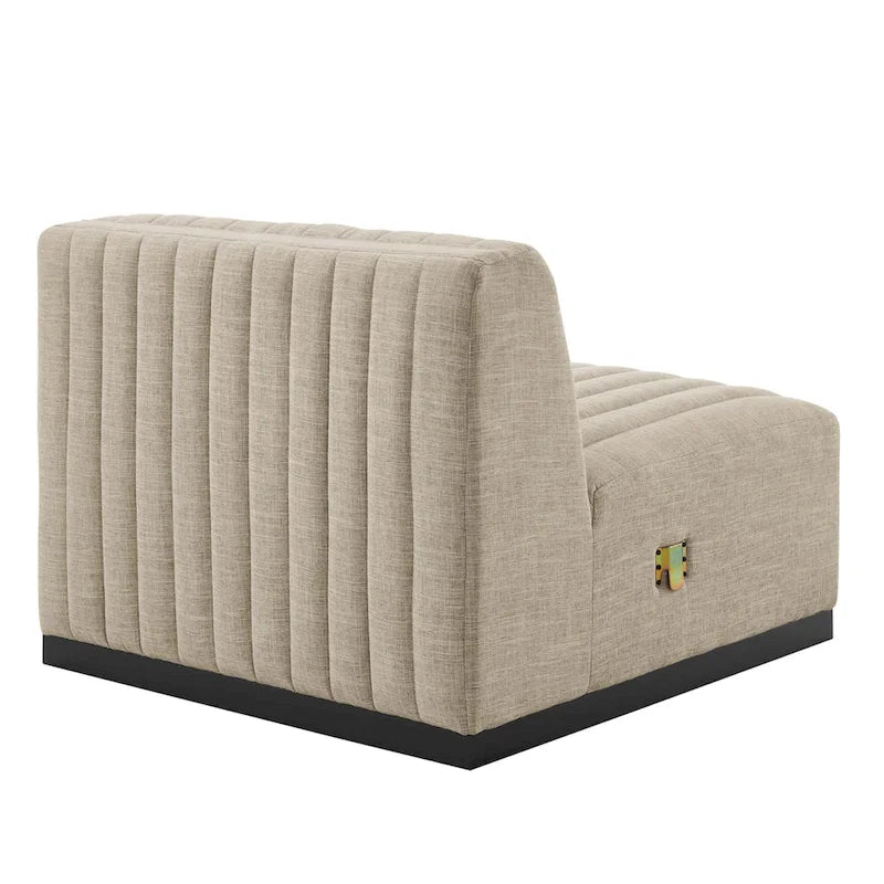 Canapé (revêtu de tissu avec capitonnage vertical)
