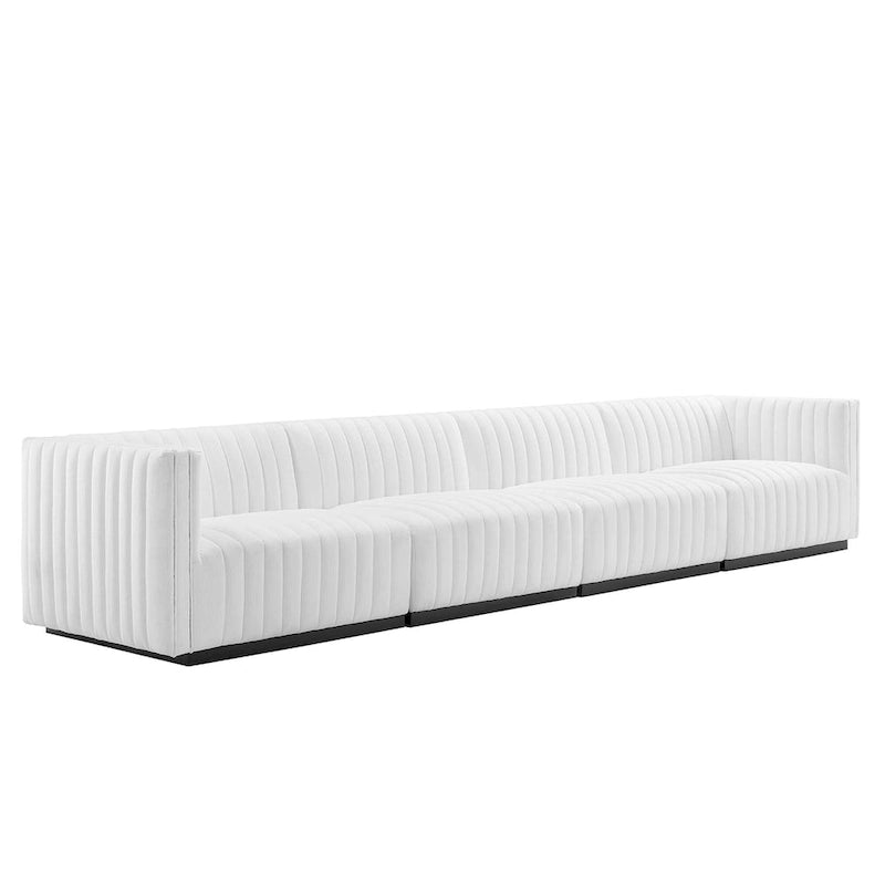 Canapé (revêtu de tissu avec capitonnage vertical)