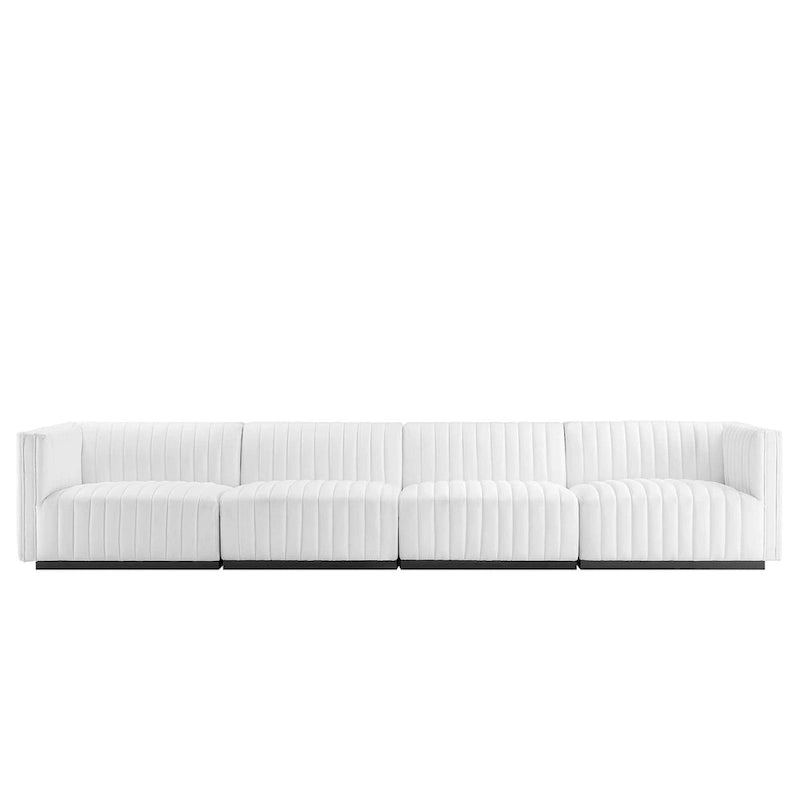 Canapé (revêtu de tissu avec capitonnage vertical)
