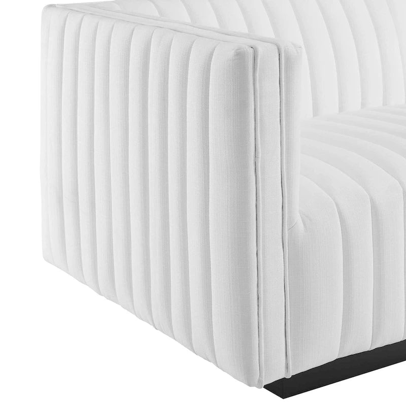 Canapé (revêtu de tissu avec capitonnage vertical)