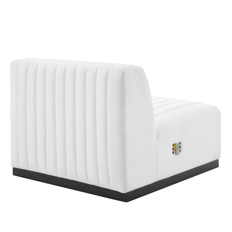 Canapé (revêtu de tissu avec capitonnage vertical)