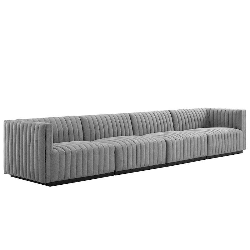 Canapé (revêtu de tissu avec capitonnage vertical)