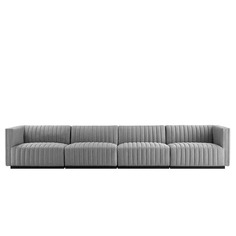 Canapé (revêtu de tissu avec capitonnage vertical)