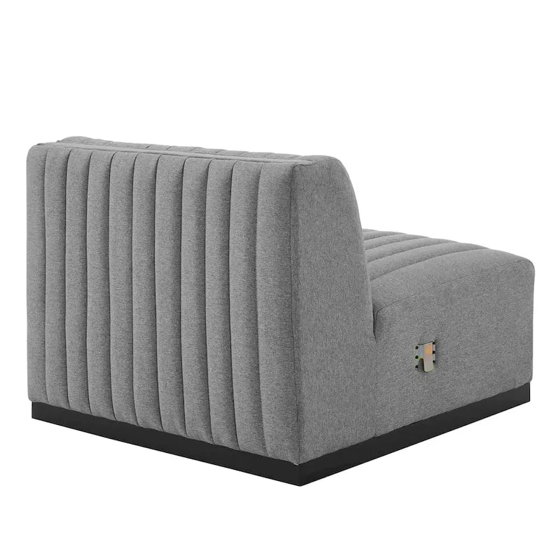 Canapé (revêtu de tissu avec capitonnage vertical)