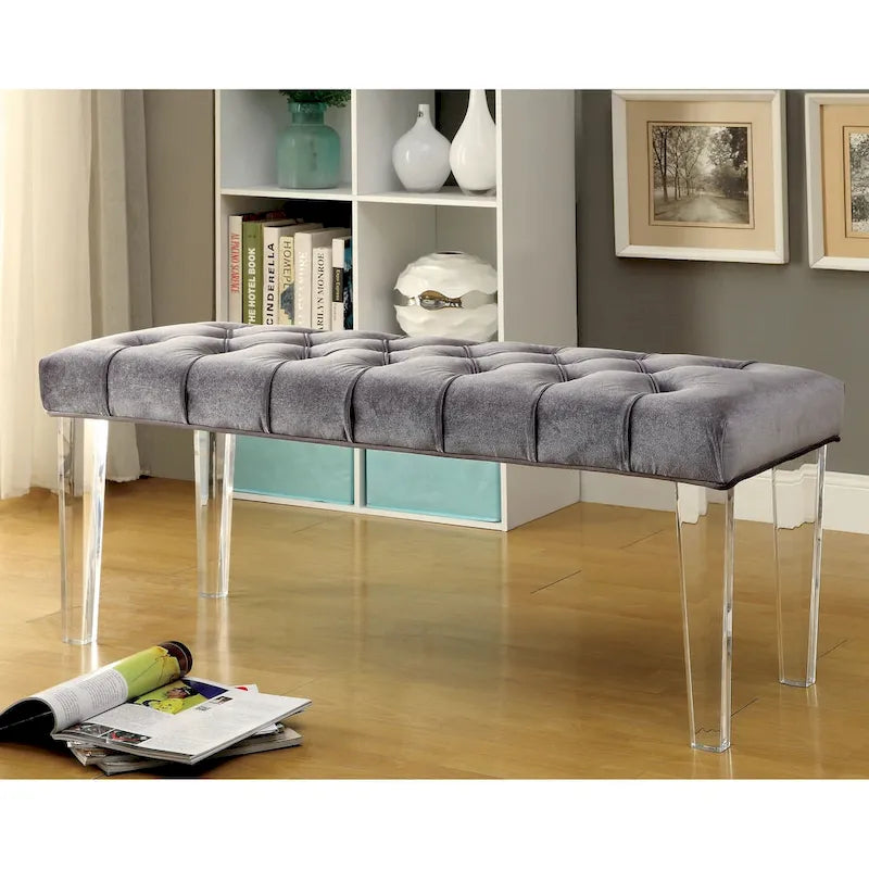Banc décoratif capitonné et rembourré moderne