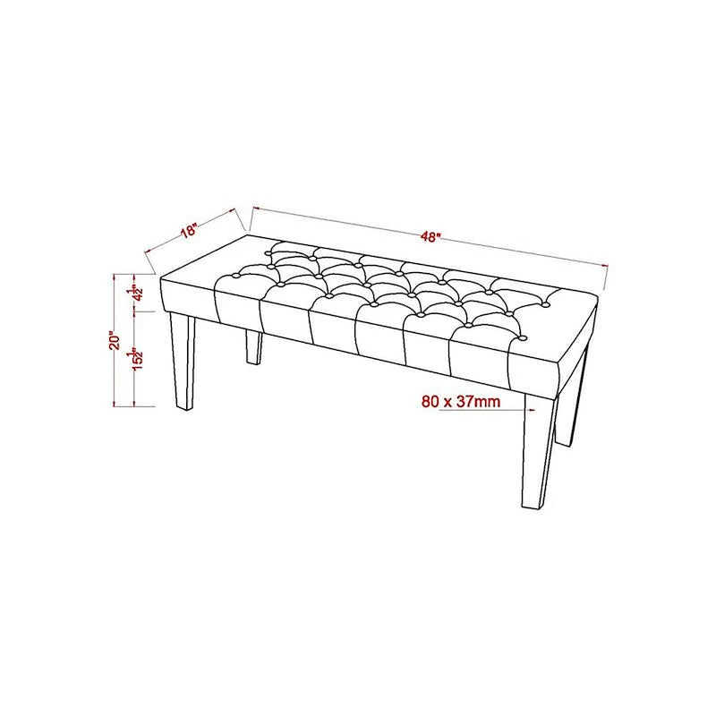 Banc décoratif capitonné et rembourré moderne