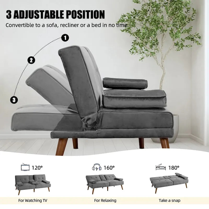 Petit Loveseat, Canapé-lit convertible 3 en 1 mignon