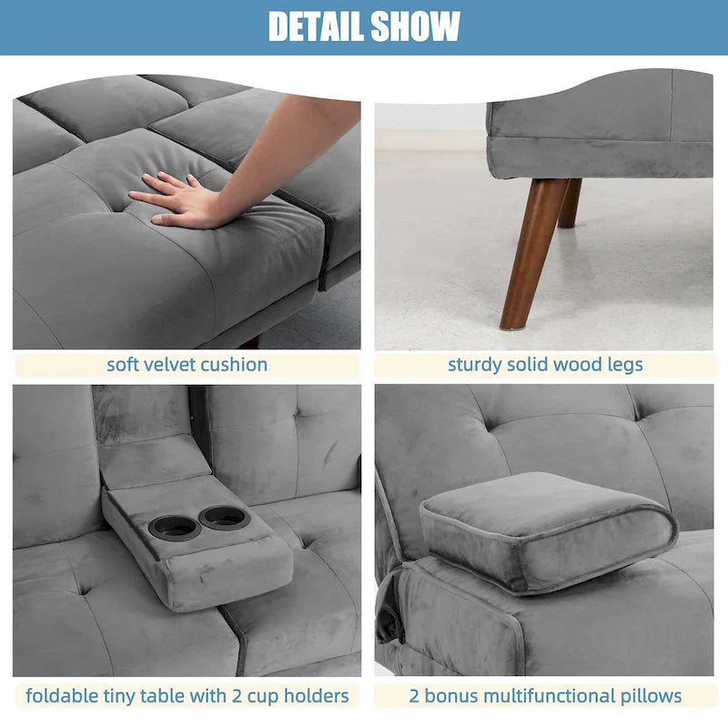 Petit Loveseat, Canapé-lit convertible 3 en 1 mignon