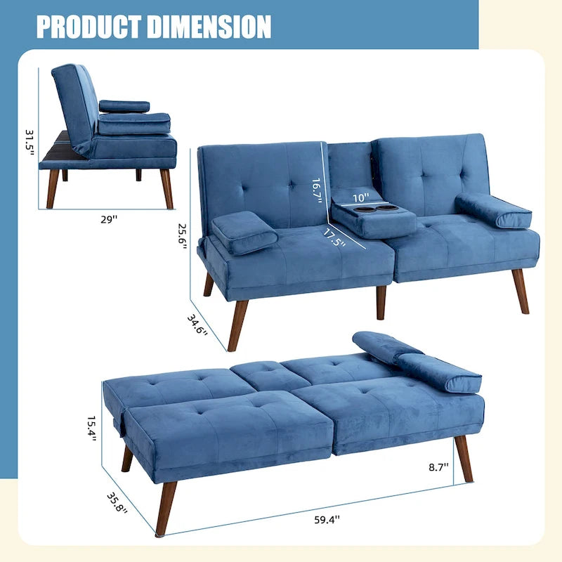 Petit Loveseat, Canapé-lit convertible 3 en 1 mignon