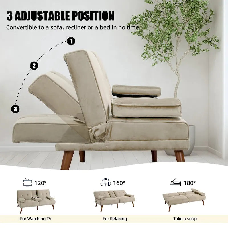 Petit Loveseat, Canapé-lit convertible 3 en 1 mignon