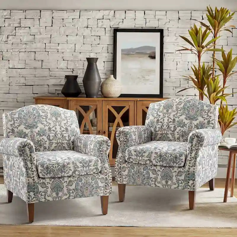 Fauteuils de salon, décorés de rivets