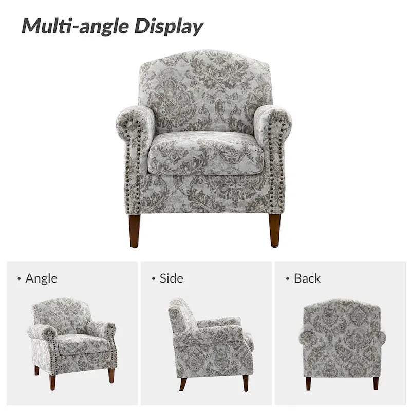 Fauteuils de salon, décorés de rivets