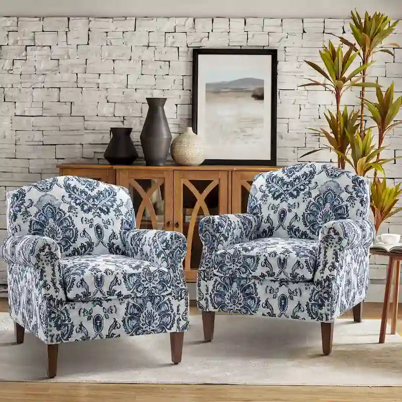Fauteuils de salon, décorés de rivets