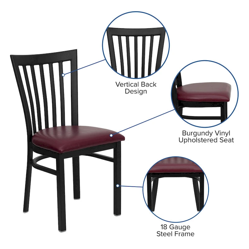 Chaise de restaurant en métal School House Back