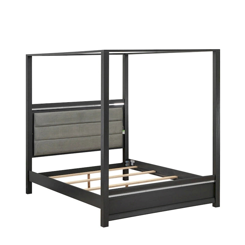 Ensemble de chambre Queen Size avec tête de lit capitonnée (Option pièces)