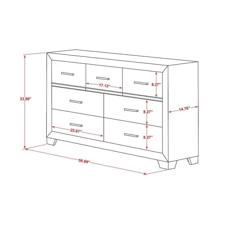 Ensemble de chambre Queen Size avec tête de lit capitonnée (Option pièces)