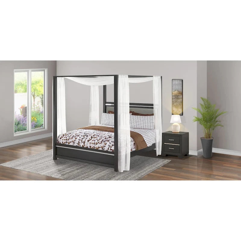 Ensemble de chambre Queen Size avec tête de lit capitonnée (Option pièces)