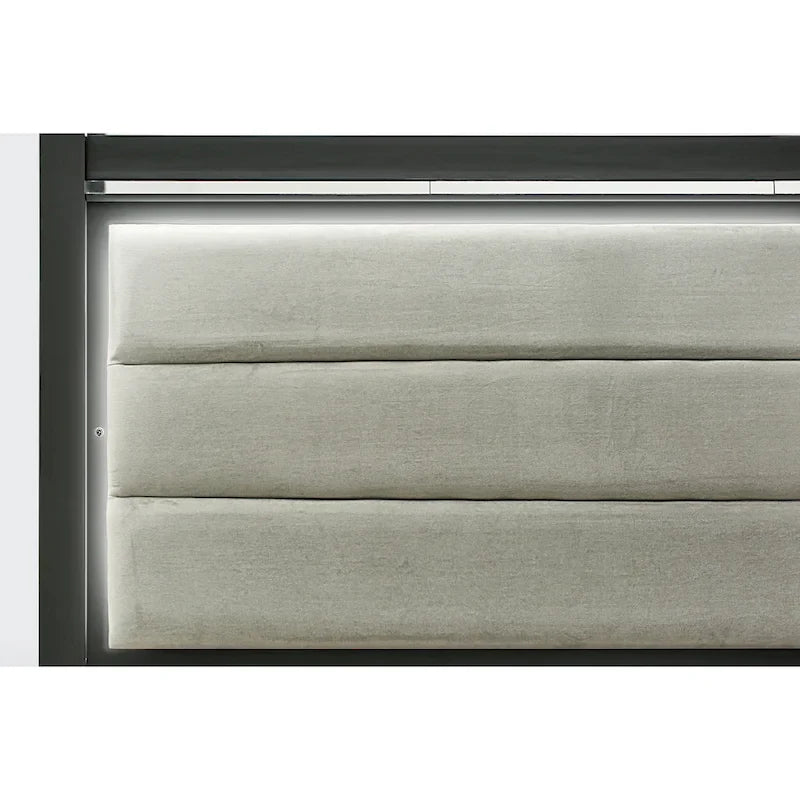 Ensemble de chambre Queen Size avec tête de lit capitonnée (Option pièces)