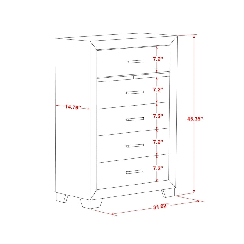 Ensemble de chambre Queen Size avec tête de lit capitonnée (Option pièces)
