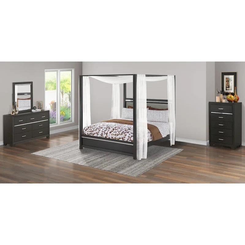 Ensemble de chambre Queen Size avec tête de lit capitonnée (Option pièces)